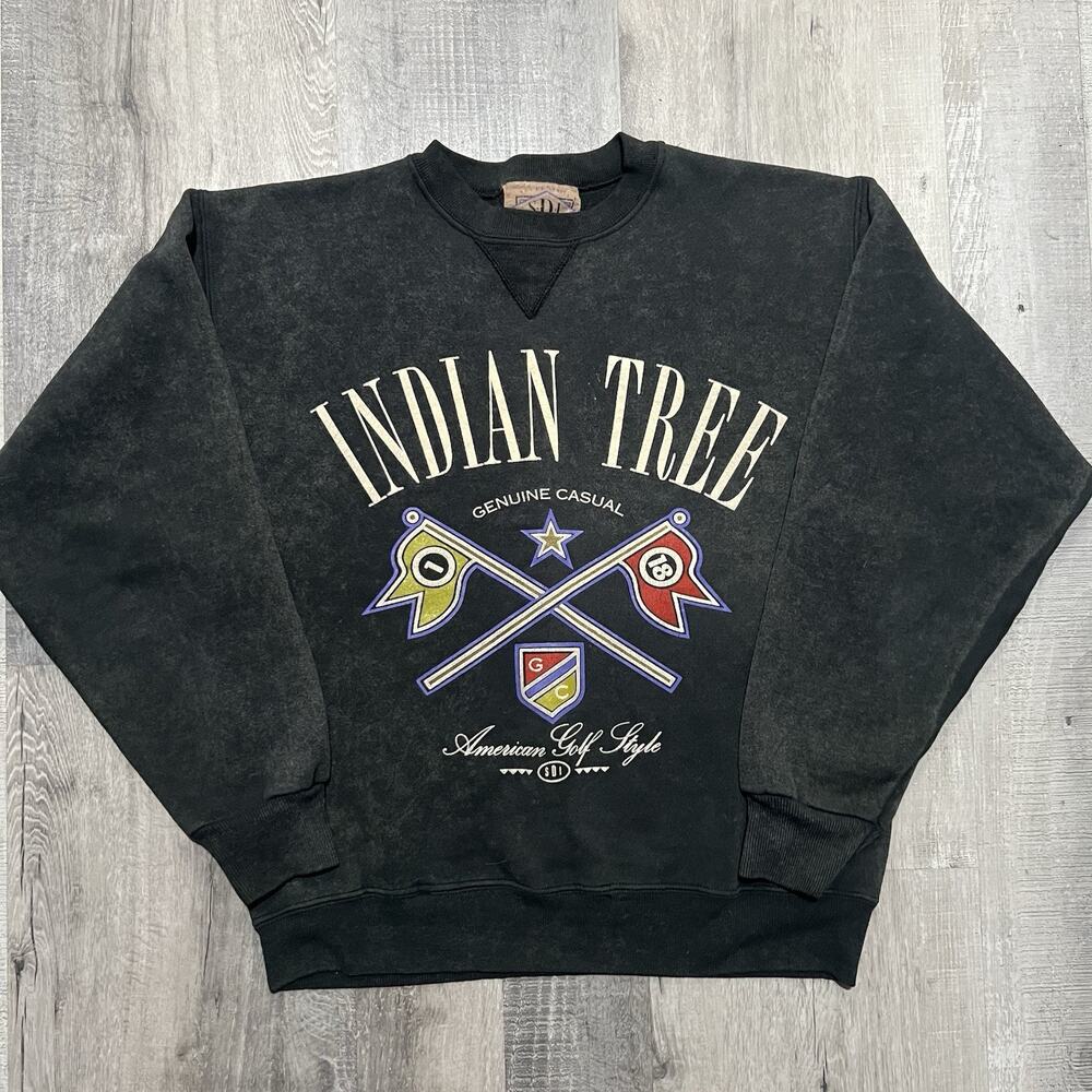 VTG Indian Tree Golf Course Colorado Grey 90s Cross Flag Crewneck Sweatshirt S/M